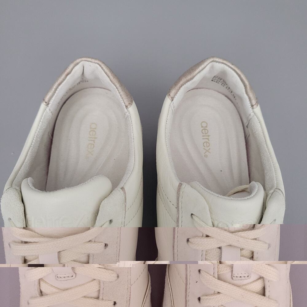 Aetrex Leather Ivy Leather Sneakers Lace Up Comfort Walking Arch Support 7.5 - Picture 8 of 12